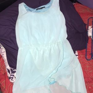 Minty blue high low dress